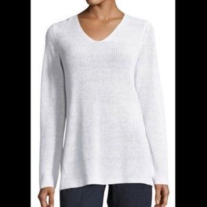 Eileen Fisher White Long Sleeves Knit